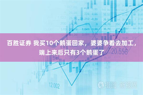 百胜证券 我买10个鹅蛋回家，婆婆争着去加工，端上来后只有3个鹅蛋了