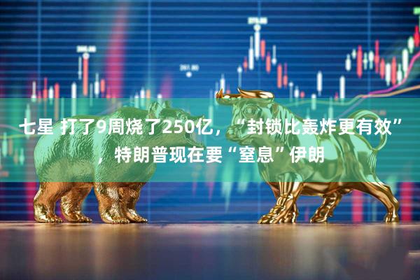 七星 打了9周烧了250亿，“封锁比轰炸更有效”，特朗普现在要“窒息”伊朗